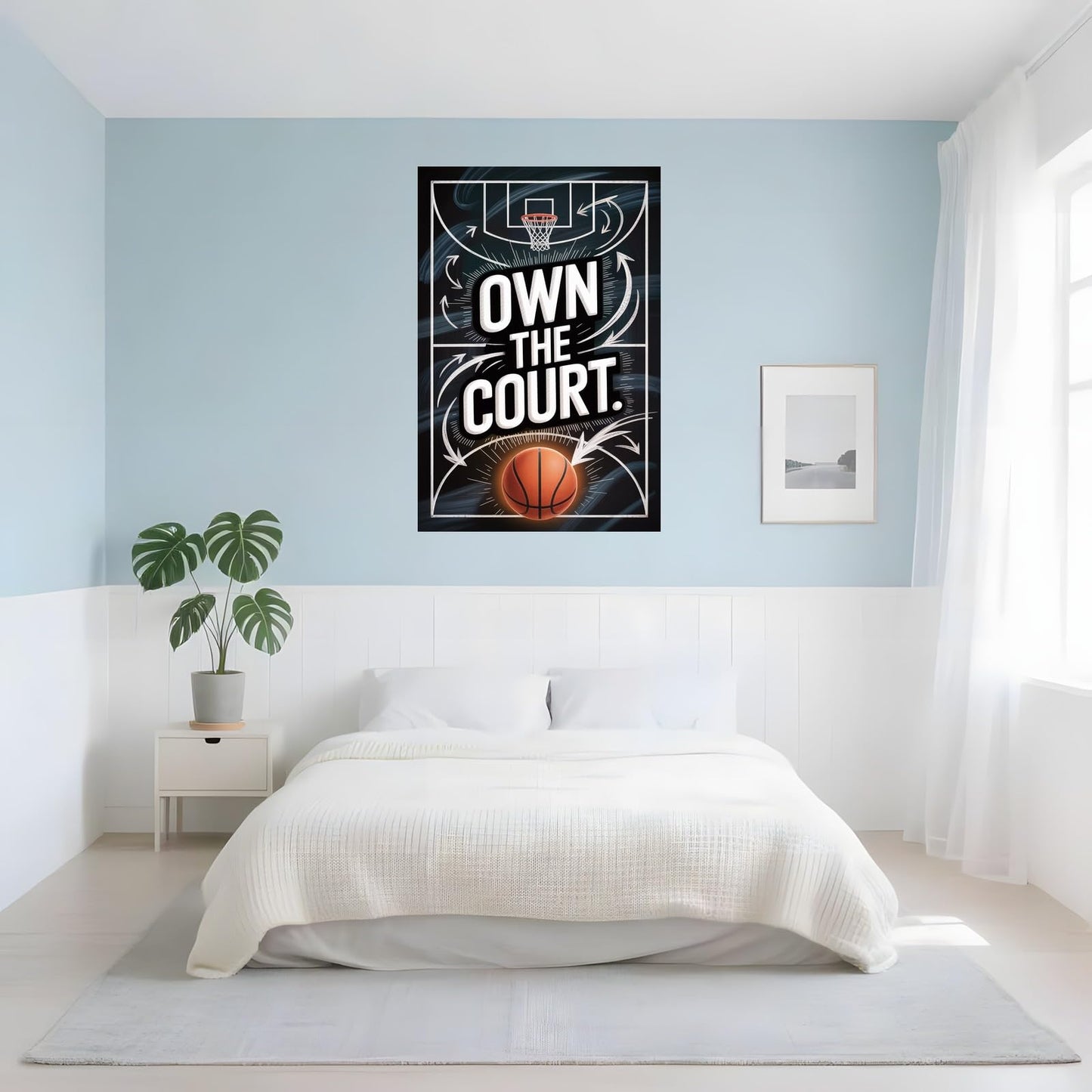 Own The Court Basketball Motivation Poster Inspirational Wall Art For Athletes Training And Game Day Focus Printing Posters Unframe-style 08x12inch(20x30cm)
