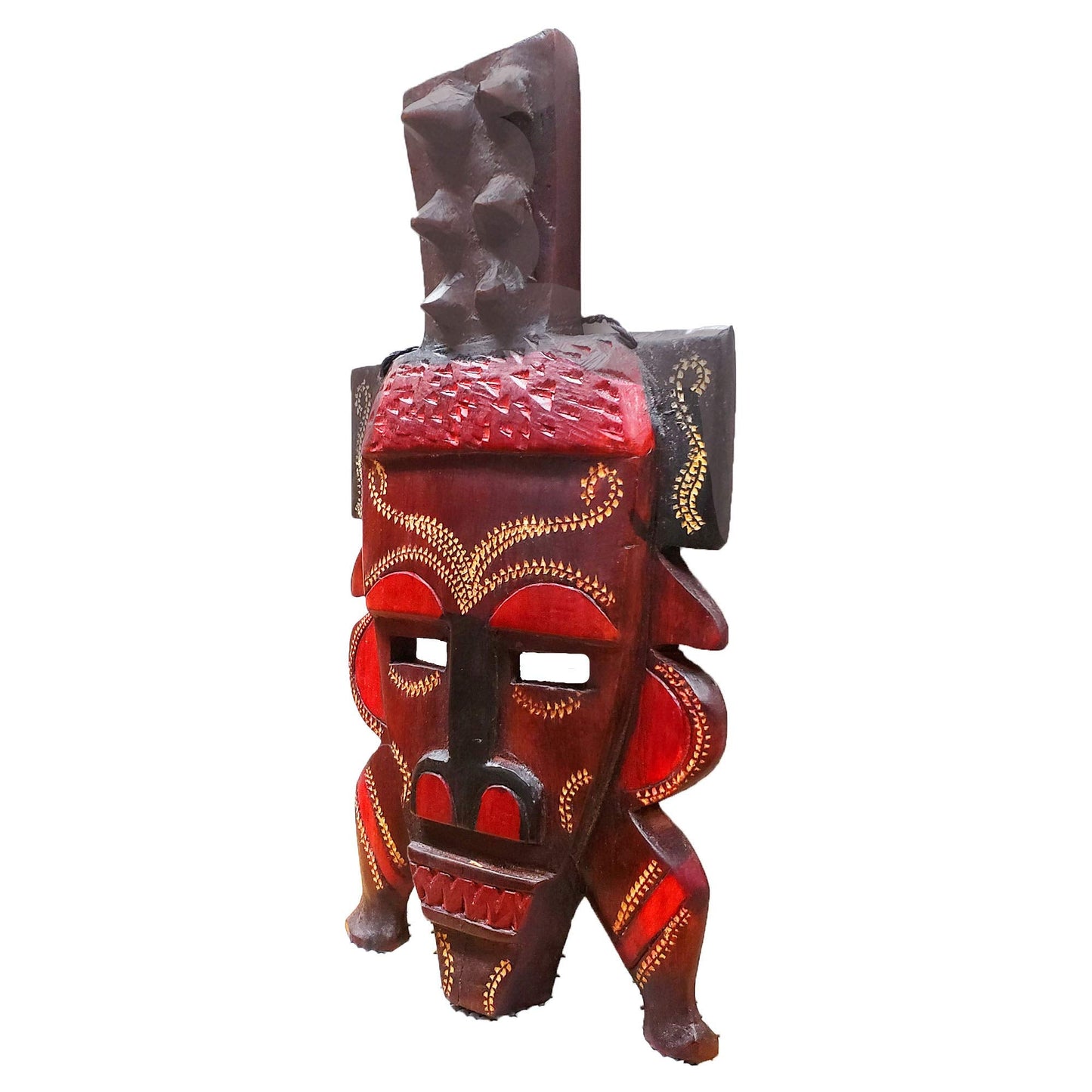 Stoneage Arts African Tribal Face Mask Décor Safari Kwanzaa Sculpture Art by Kenyan Artisans Wall Hanging Or Table Top Mantel Piece Display (12 Inch, Mweti Star)