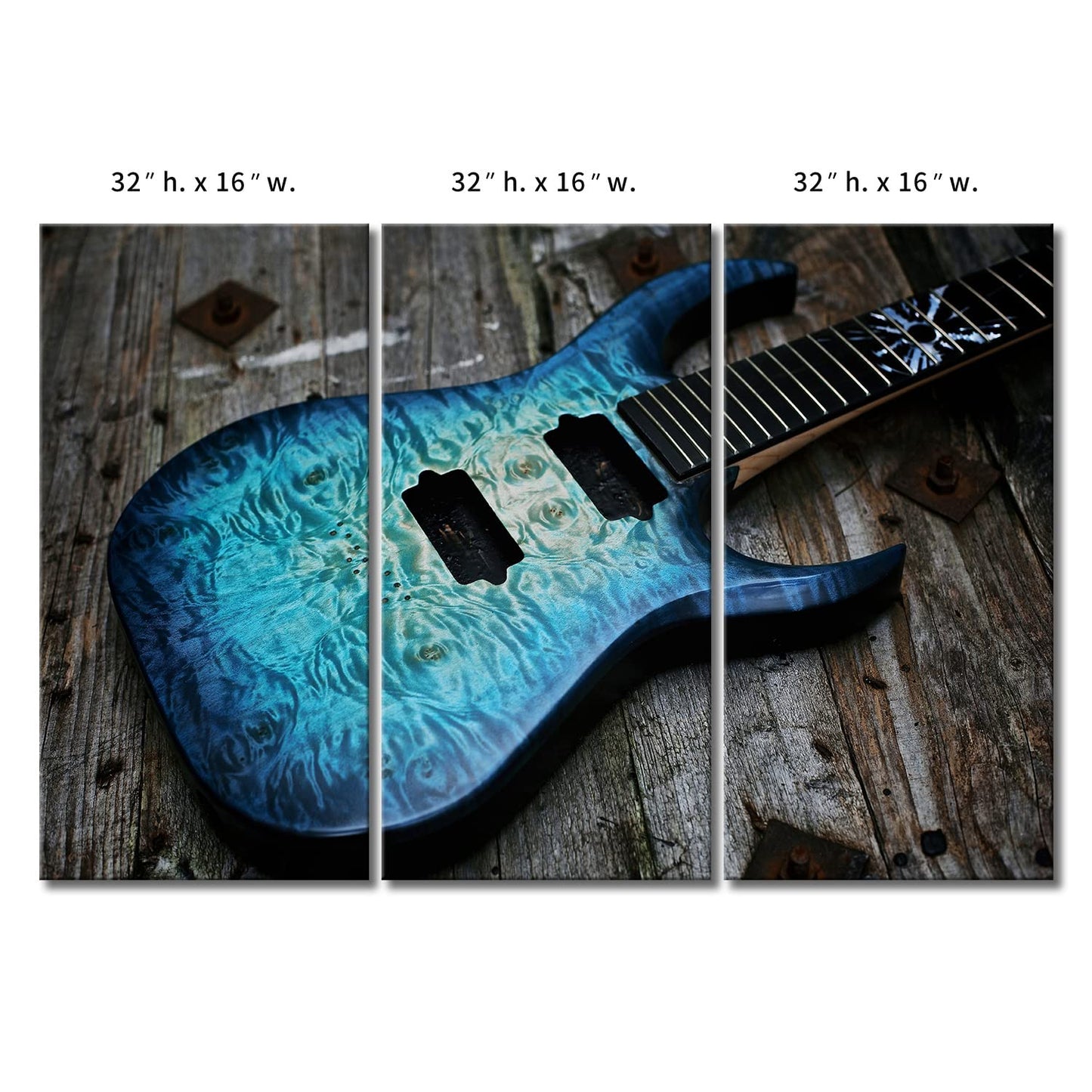 Guitar Wall Art Canvas for Music Room - Picture Print on Canvas for Studio Wall Decor - Gift