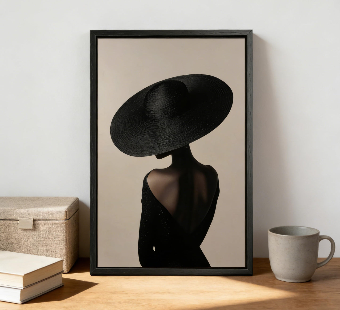 Framed African American Wall Art,Fashion Black Woman Silhouette Canvas Print Poster,Abstract Modern Elegant Wall Decor for Living Room Bedroom, Luxury Trendy Home Decoration,