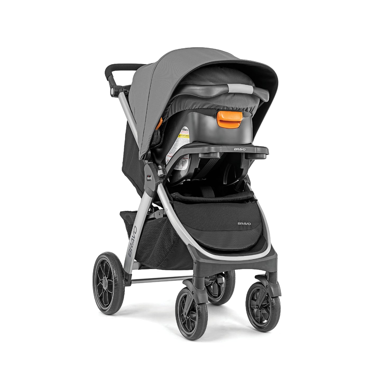 Chicco Bravo 3-in-1 Trio Travel System, Bravo Quick-Fold Stroller with KeyFit 30 Infant Car Seat and Base, Brooklyn/Navy
