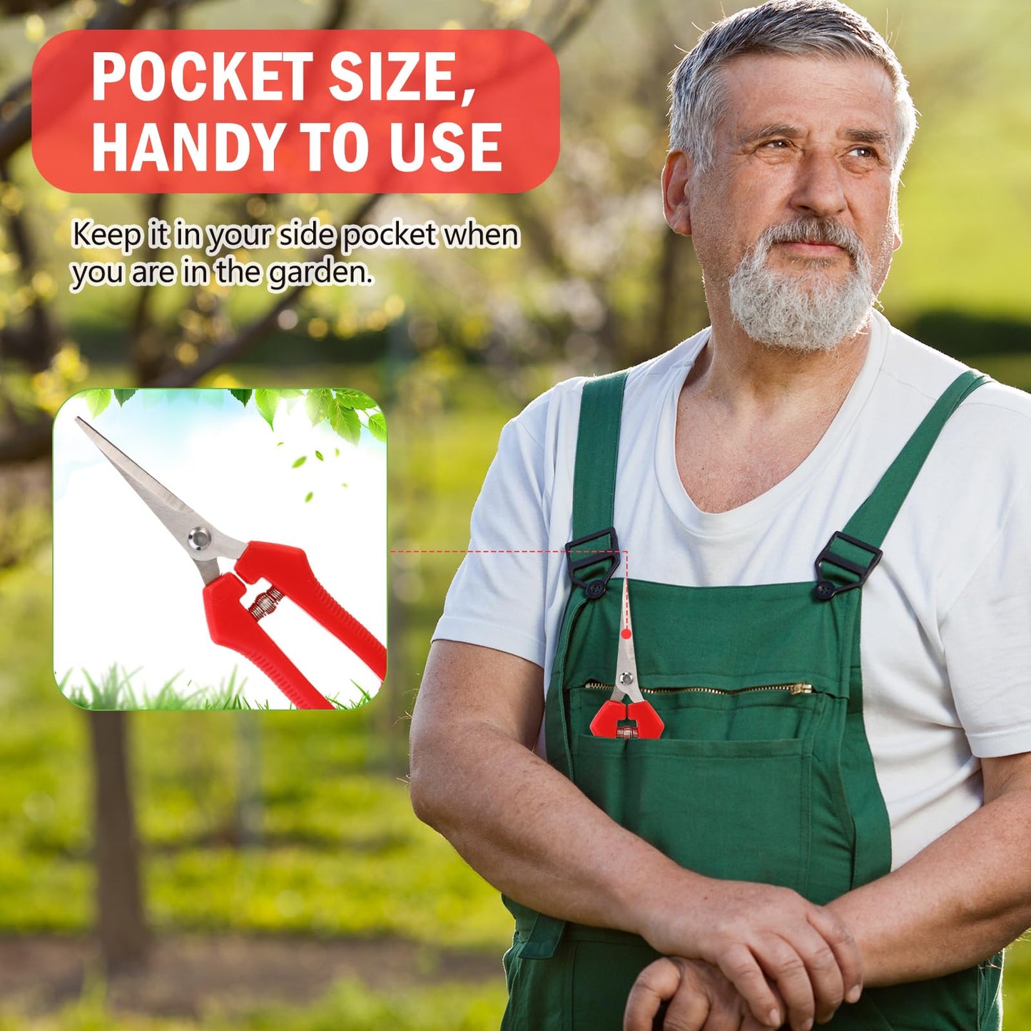 Lasnten 20 Pcs Bud Trimming Scissors Bulk 7.2 Inch Pruning Shears Garden Scissors for Precise Cut Bonsai Gardening Hand Pruner with Straight Stainless Steel Blade Pruning Snip for Flower Plant(Red)