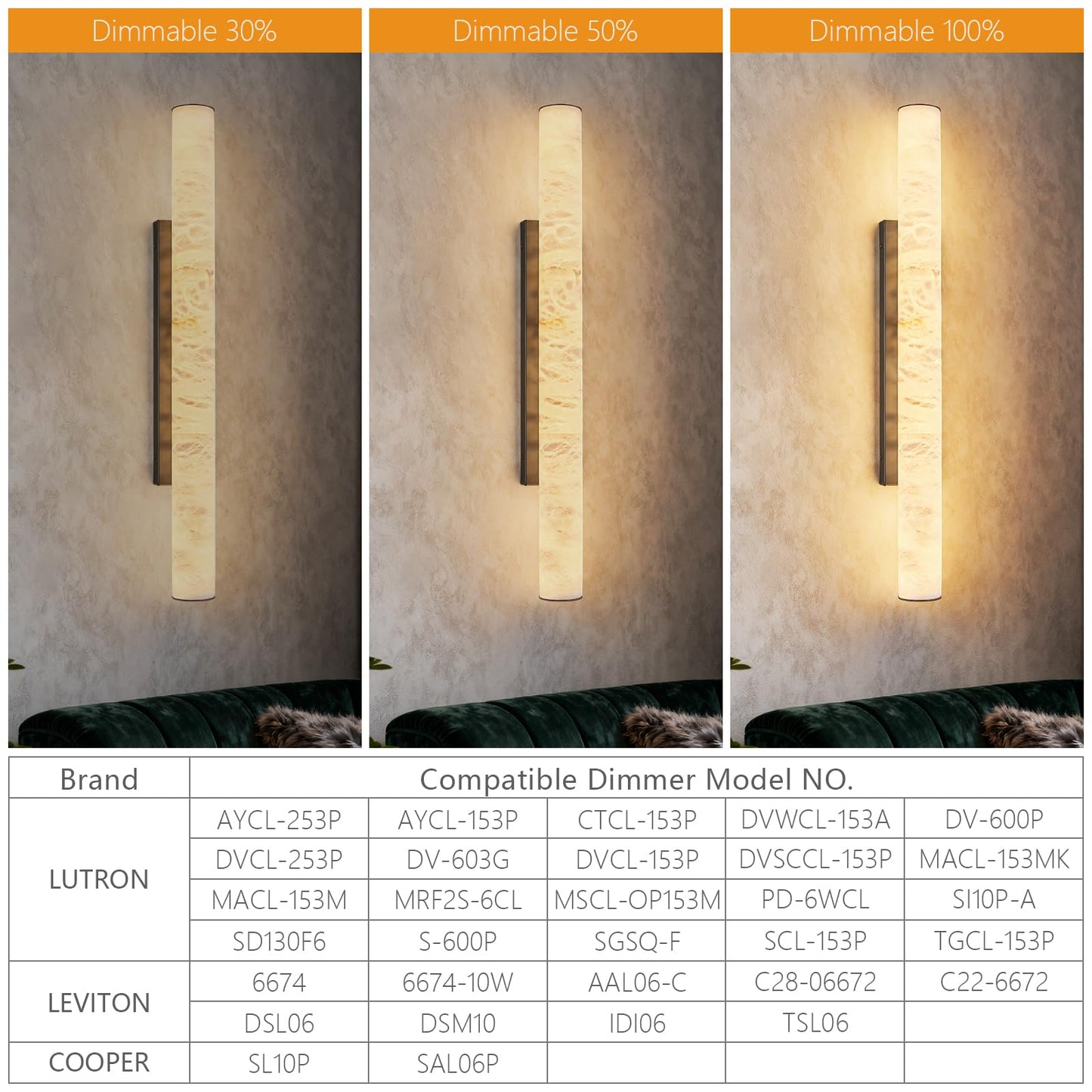 LMQNINE Natural Alabaster Wall Sconces Set of Two Spanish Marble Wall Light Cylinder Modern Black LED Sconce for Living Room Bedroom Bathroo Stairs(L-2Pack)