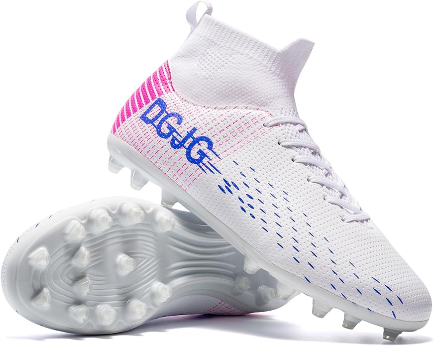 Youth Soccer Cleats Mens Training Football Cleats Lightweight Womens High-top Soccer Shoes AG, Tacos de Futbol para Hombre