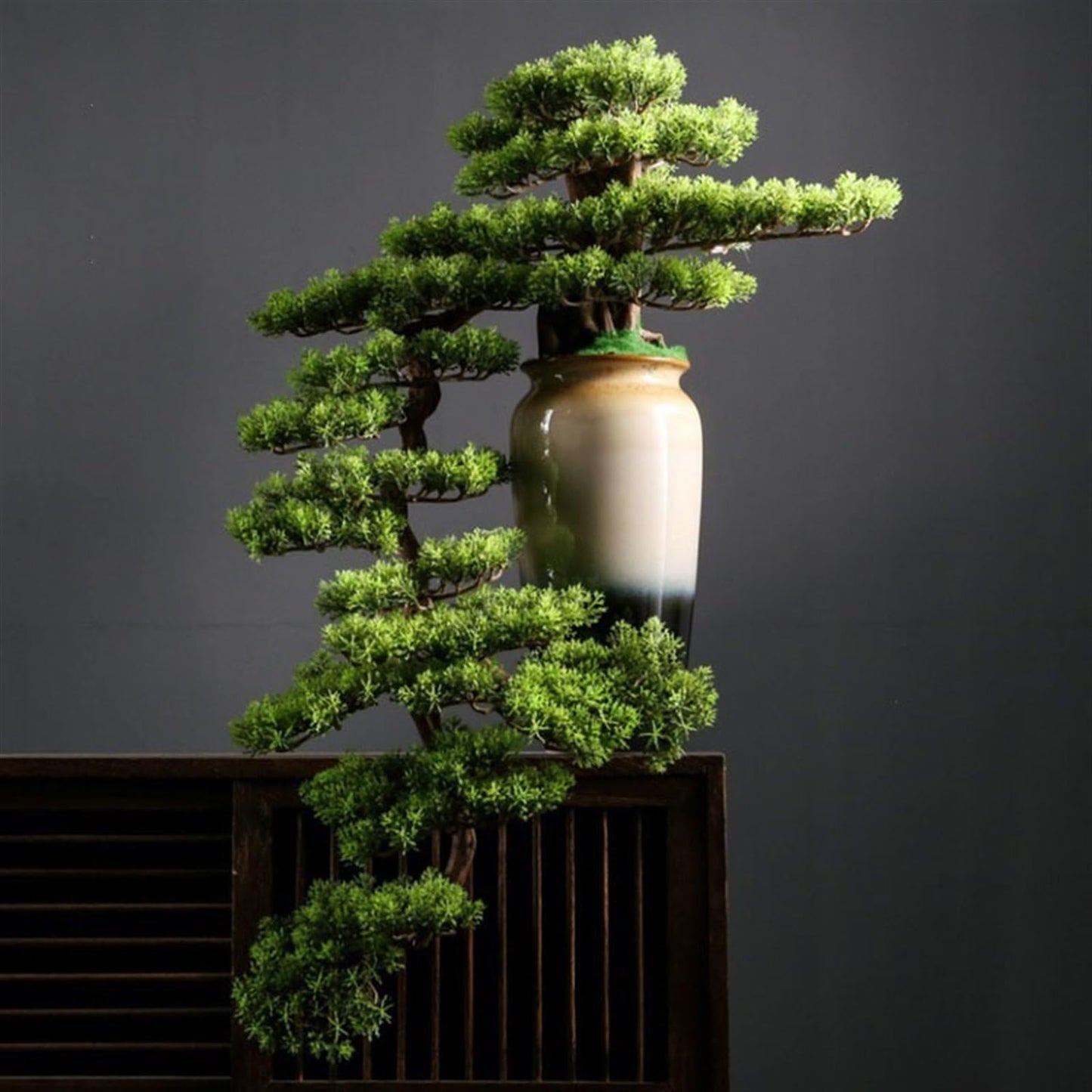 XJOYSL7921 Artificial Bonsai Artificial Bonsai Simulation Tree High-end Light Luxury Greenery Ornaments Entryway Decoration for Home Office