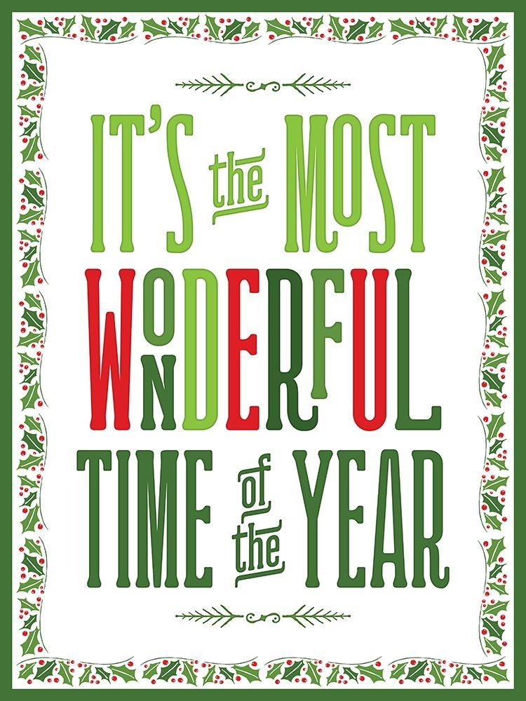Posterazzi Collection Colorful Christmas with Border Iv Poster Print by Noonday Designs (18 x 24)