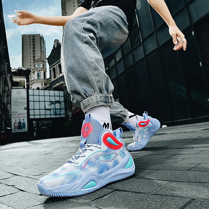 High Upper Basketball Shoes for Men Women Sneakers Fashion Breathable Sports Shoes Anti Slip