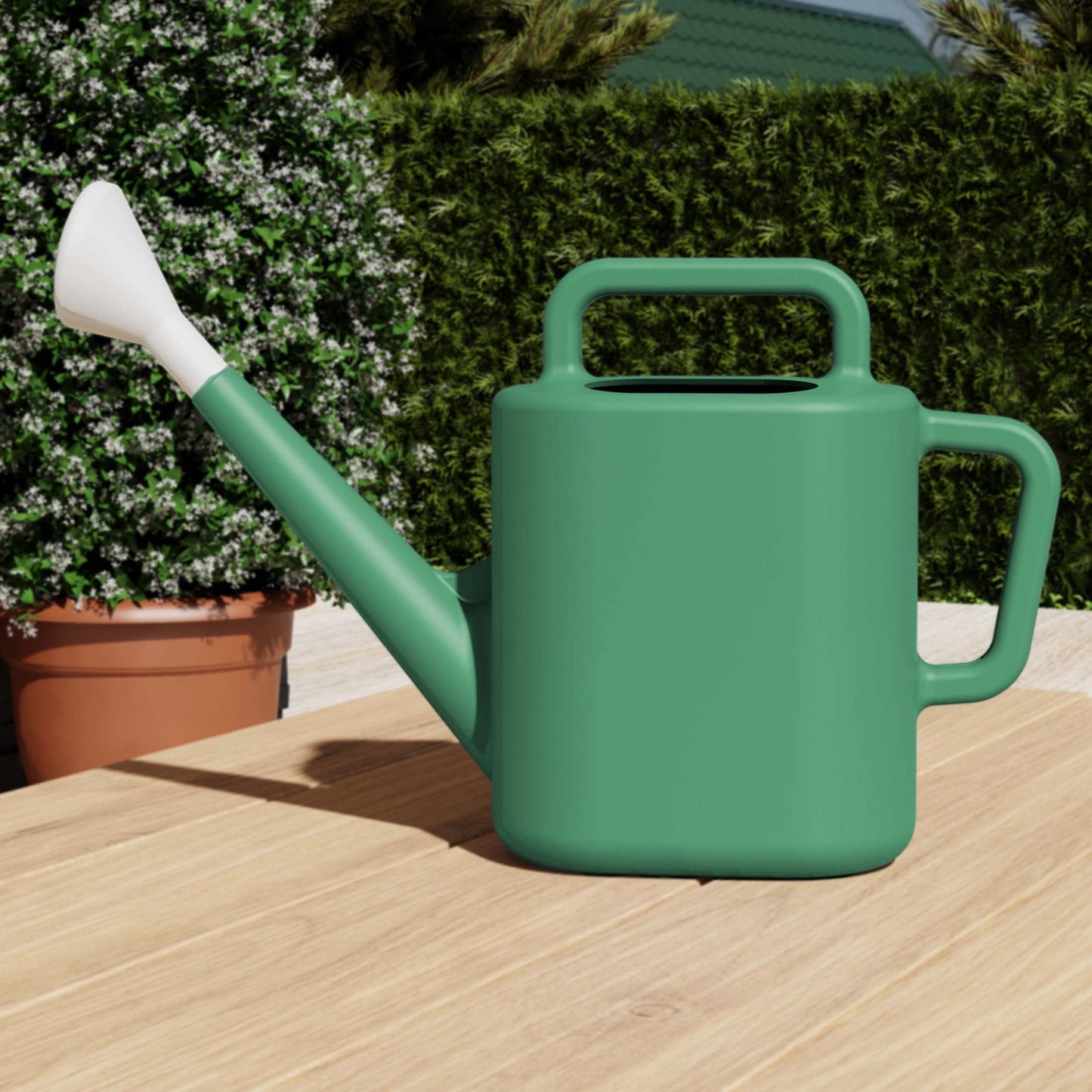 2 gal. Resin Watering Can Large Capacity High-Strength Leakproof Watering Pot for Garden Lawn Flower Care,for Outdoor Plants Vegetables Bushes (Green)