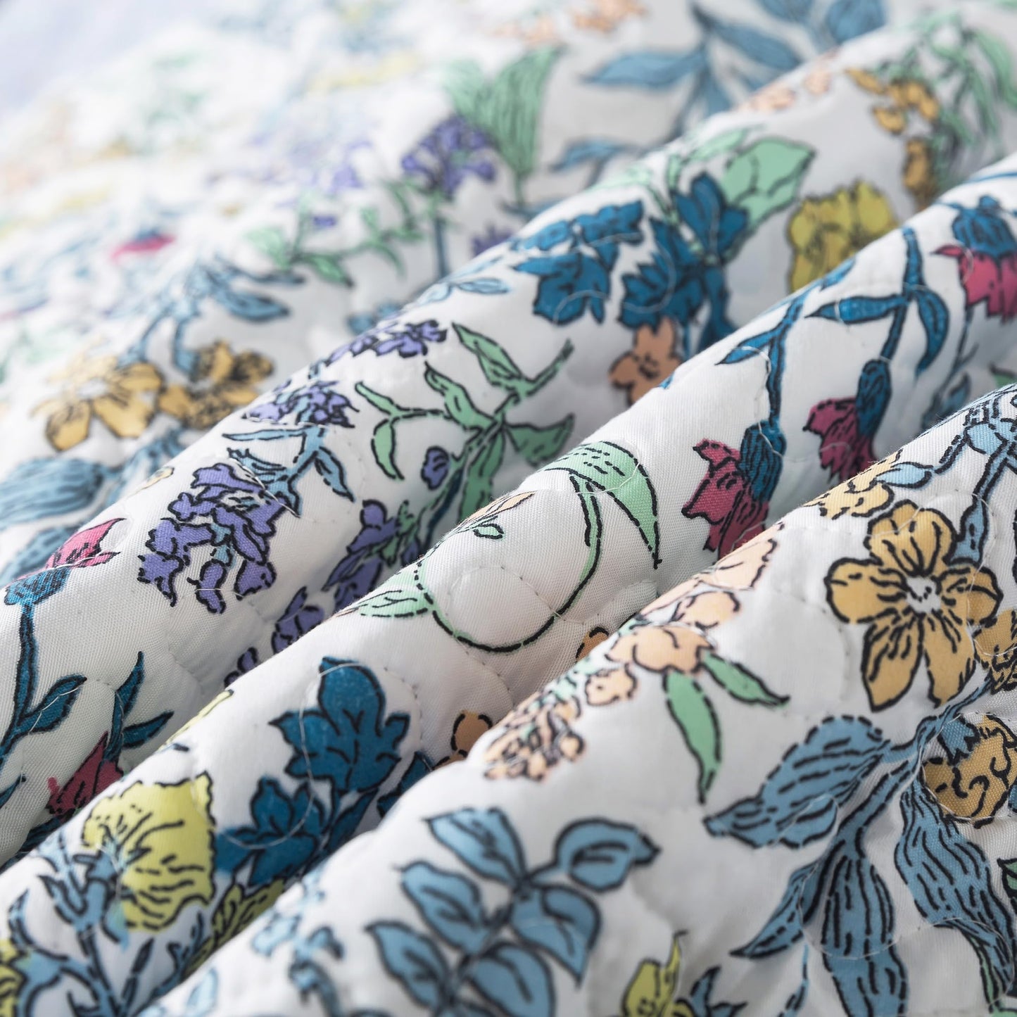 HoneiLife Quilt Sets Queen Size - Floral Quilt 3-Piece,Botanical Bedspreads Wildflower Coverlets for Queen Bed,Microfiber Bed Cover, Queen Quilt Bedding Set All Season Quilts-Variety