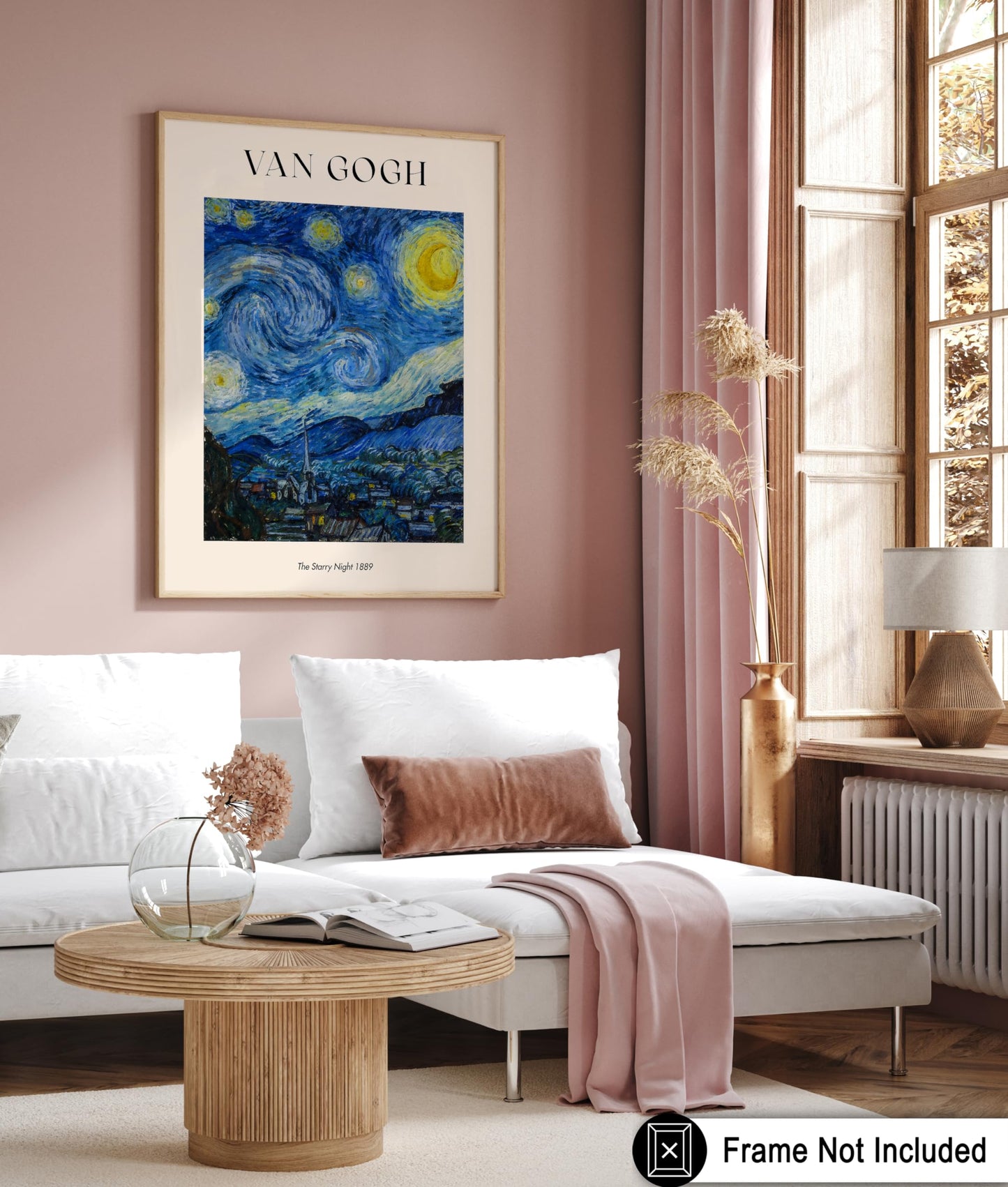 Poster Master The Starry Night Print - Van Gogh Poster - Masterpiece Art - Abstract Landscape Wall Design - Impressionism Art - Classic Living Room or Office Decor - 8x10 UNFRAMED Wall Art