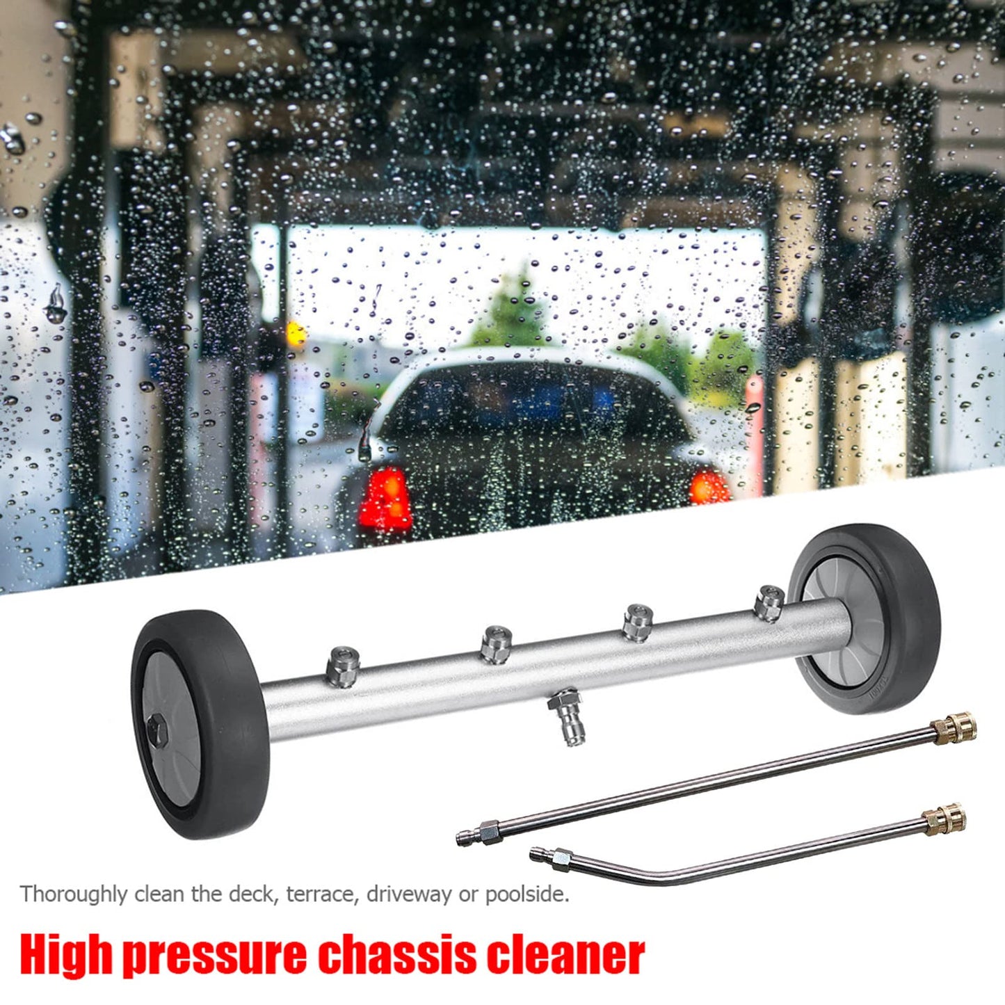 TRELVEX Pressure Washer Surface Cleaner 16'' Undercarriage Cleaner with 2 Pressure Washer ExWand Attachment Dual-Function Undercarriage Cleaner,5000 PSI