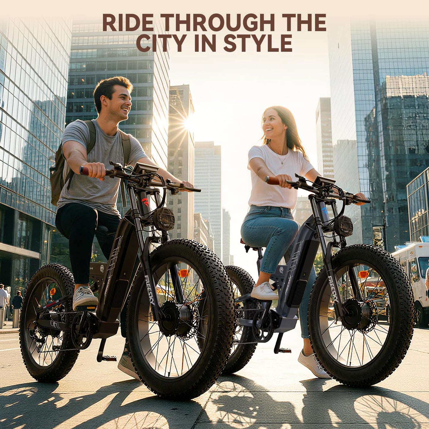 FREESKY 4000W Dual Motor Electric Bike for Adults, 48V 30AH Battery 120Miles Range, 40+MPH AWD Fast E-Bike, 26" Fat Tire Full Suspension Off-Road Mountain E Bike, Black, with Cycling Kits