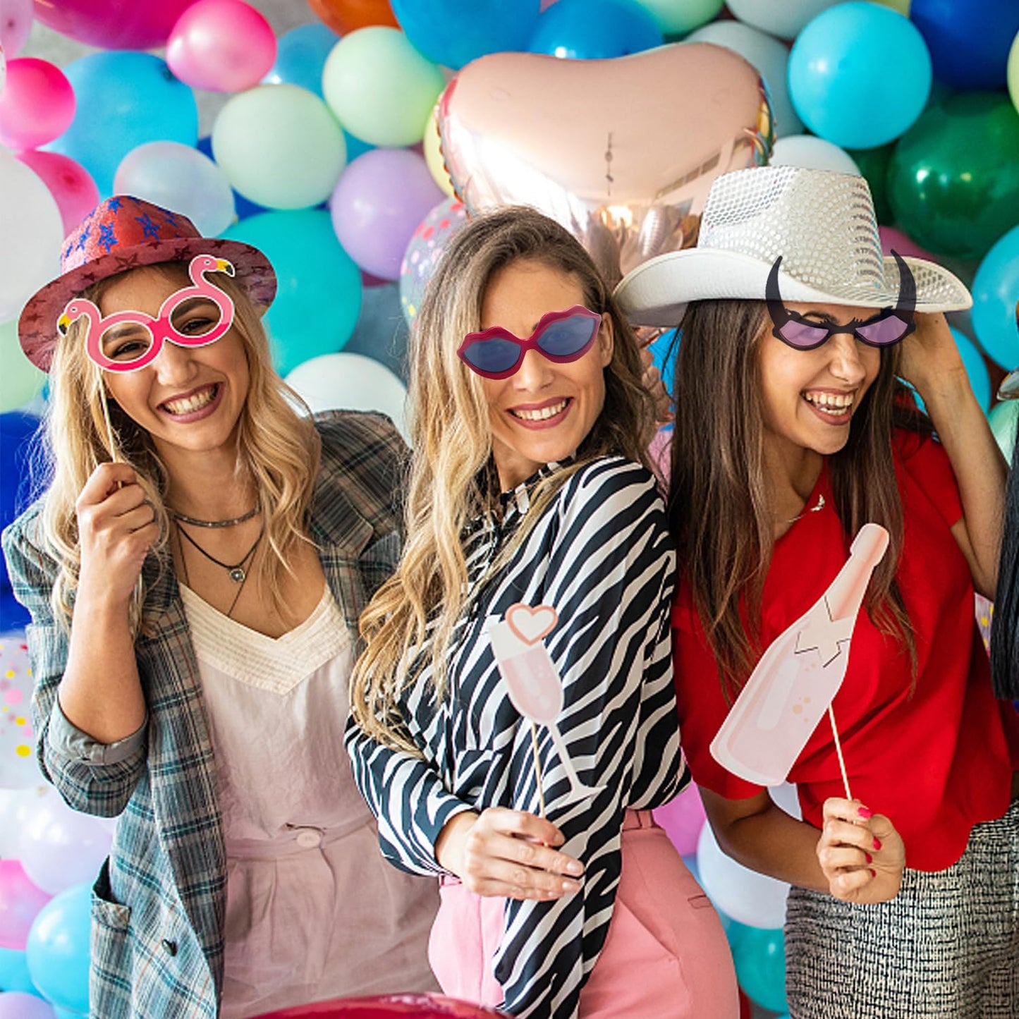 HEYTOP 16 Pack Funny Sunglasses Novelty Party Glassses Masks for Adults Cool Shaped Funny Party Eyeglasses, Photo Booth Props Sunglasses Dress Up Costume Glasses Pack