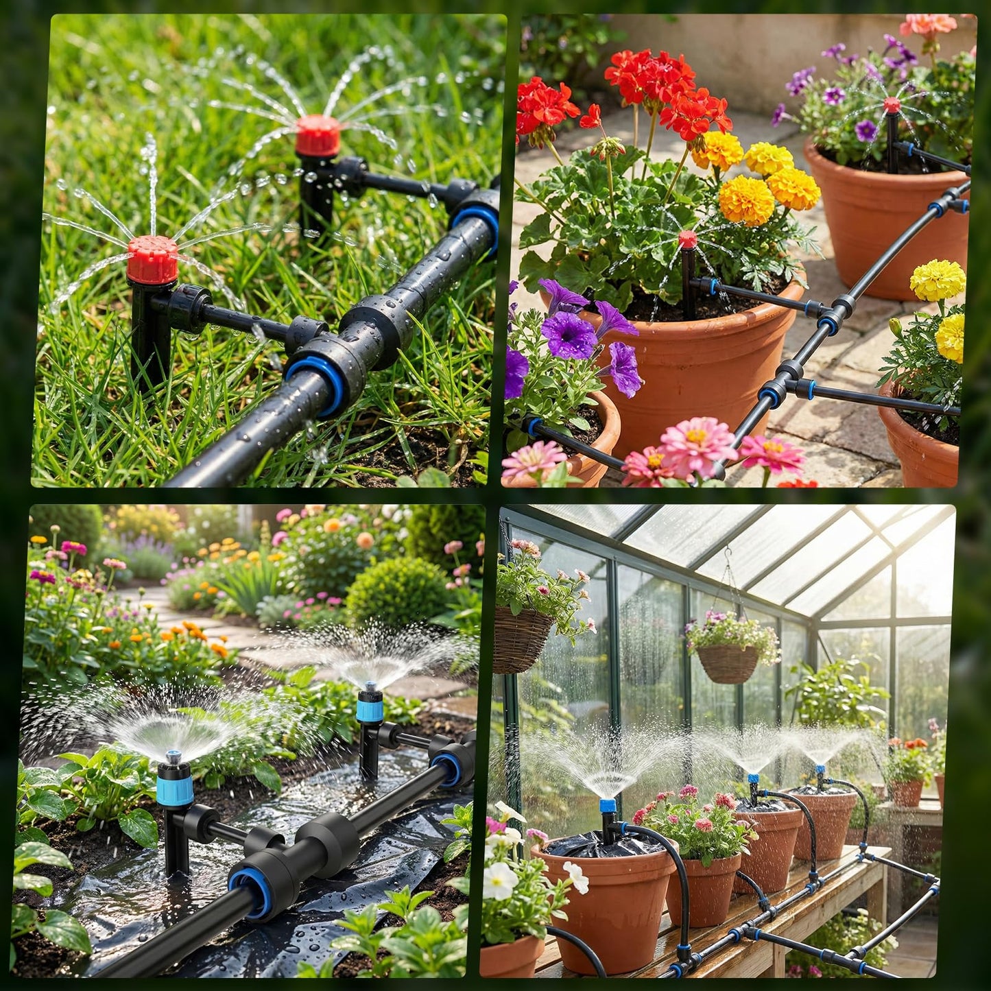 230FT Drip Irrigation System for Garden, 2026 Upgraded DIY Automatic Plant Watering Kit with Push-Fit Connectors, 30 Water-Saving Adjustable Drip Emitters for Yard, Lawn & Greenhouse