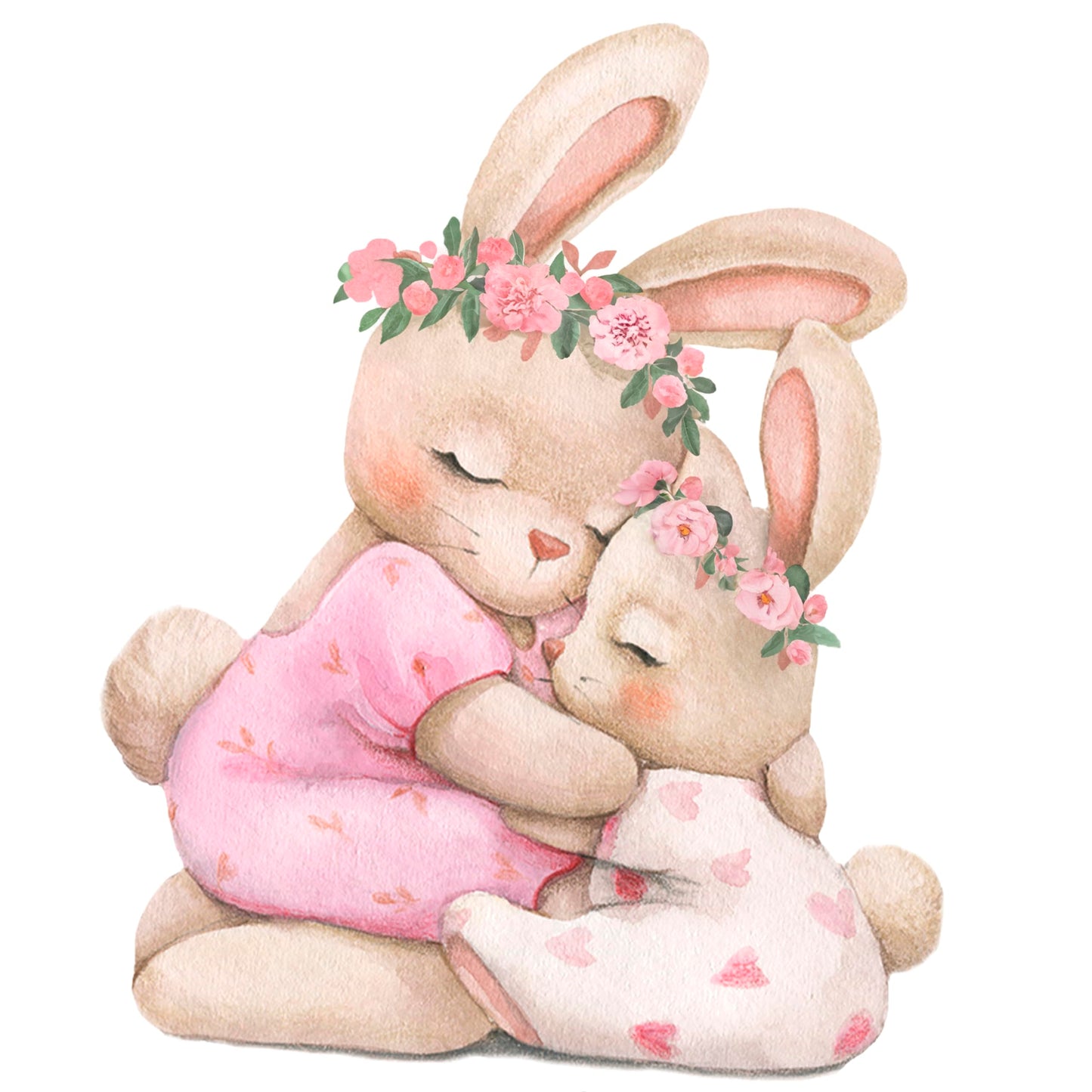Pink Bunny Nursery Wall Decals-Baby Girl Room Rabbit Wall Decor, Animal Stickers for Kids Playroom, Toddler Bedroom and Nursery Decoration, Removable Vinyl Decals, Peel and Stick Easy to Apply.