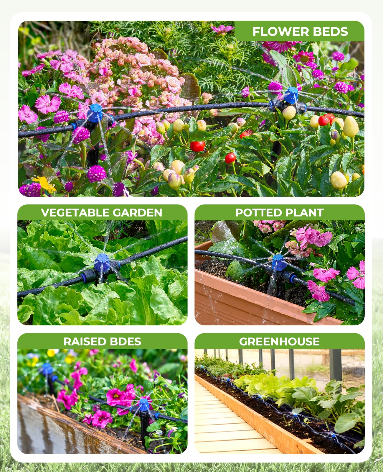 HIRALIY 100FT Automatic Drip Irrigation Kits with Garden Timer, Garden Watering System for Patio Lawn, Quick Connector Design Irrigation System Kit with Easy Programmable Water Timer