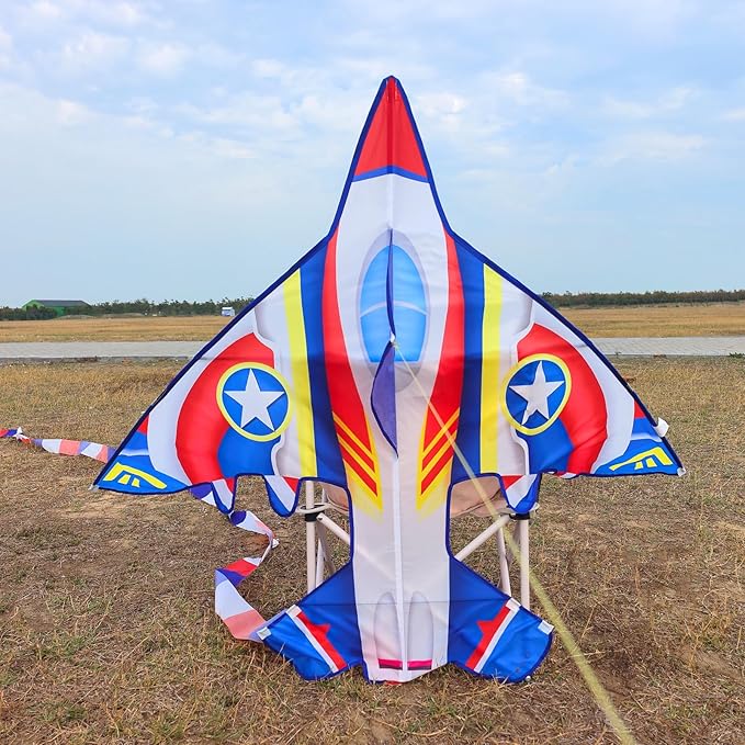 Delta Kite for Kids & Adults - Easy to Fly Large Single Line Beach Kite with 300ft String Handle Included, Perfect for Beginners, Teens