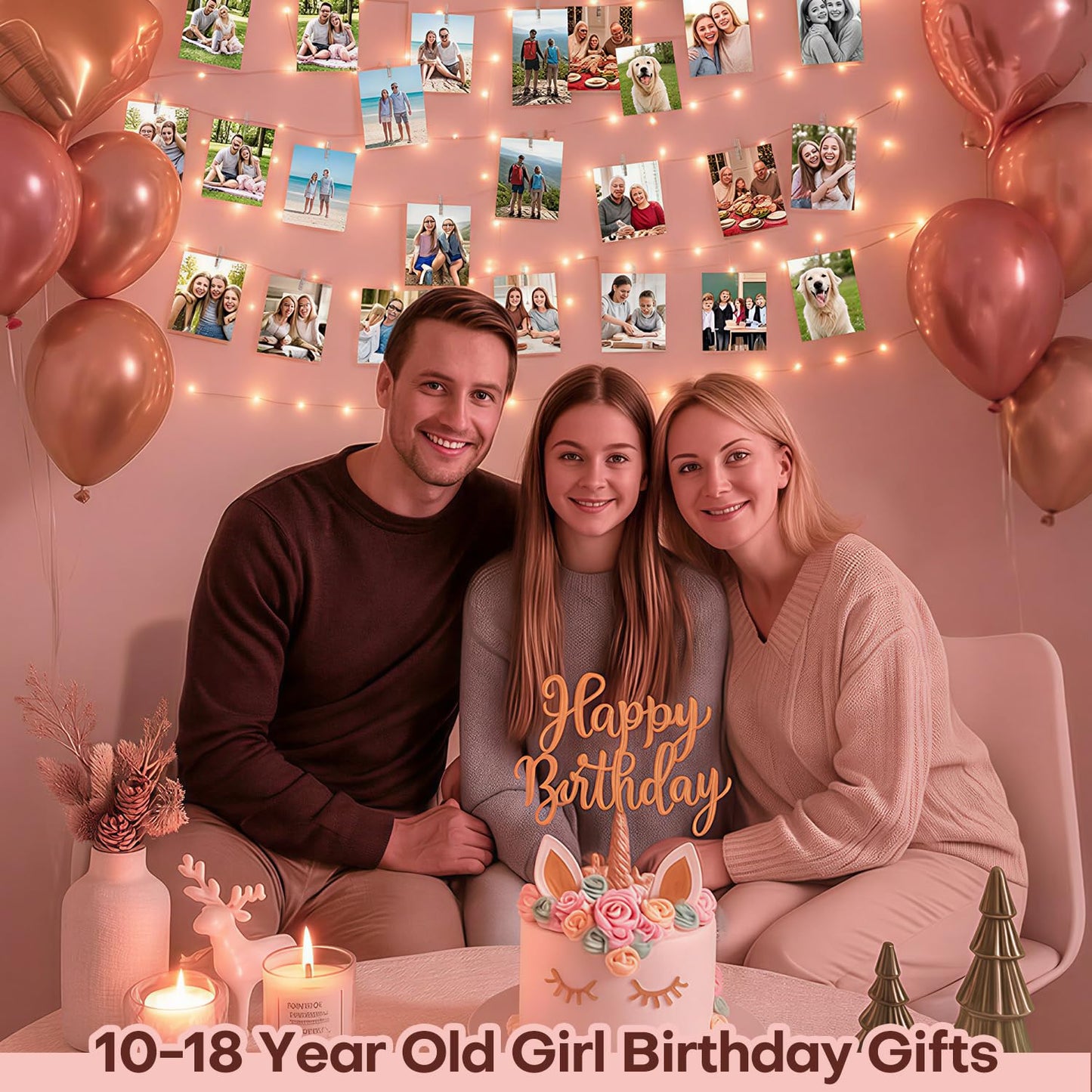 Teen Girl Gifts Trendy Stuff: Aesthetic 40Ft 120LED Hanging Picture Fairy Lights with 50 Clips - 8 Modes & Timer, Waterproof - Trendy Teenager Girl Gift for Birthday Christmas, Dorm Bedroom Wall Décor