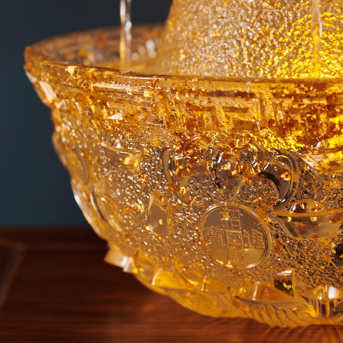 JUE ZHEN Tabletop Water Fountain - Desktop Humidifier Indoor Waterfall Fountain Home Decoration for Office, Living Room, or Bedroom