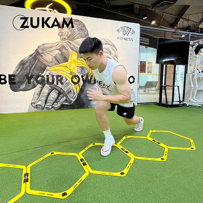Hex Agility Rings for Speed Training & Agility Footwork Training Speed Hurdles Ladder
