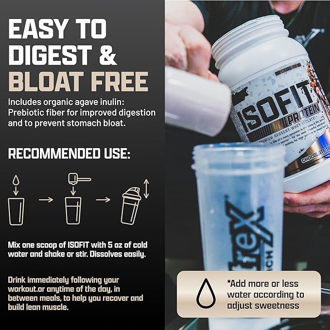 Nutrex Research IsoFit Whey Protein Powder Instantized 100% Whey Protein Isolate (30 Servings (Pack of 1), Vanilla Bean Ice Cream)
