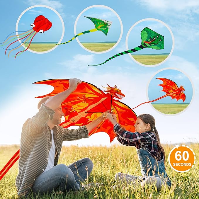 Large Kites for Adults Kites for Kids Ages 4-8, 8-12 Beach Park Outdoor Game Activities, Gifts for Easter and Festival