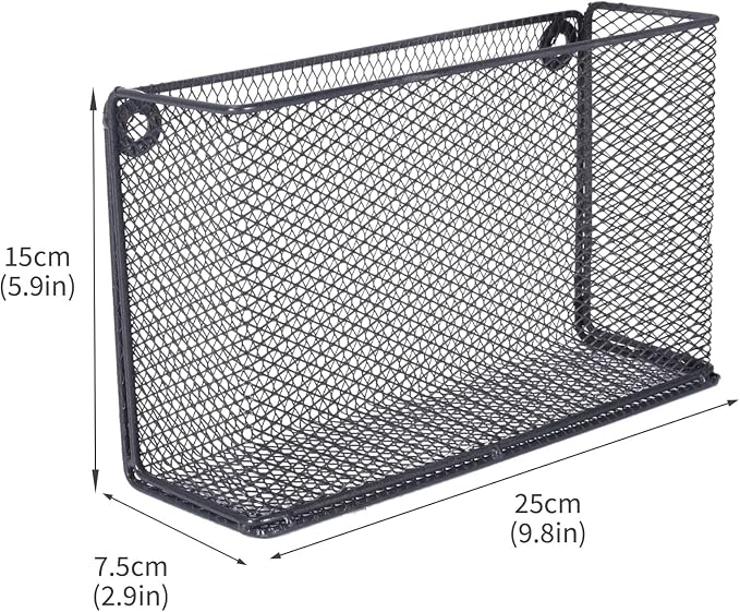 Foil and Plastic Wrap Organizer, Metal Grid Cabinet Door Organizer for Pantry Storage, Self-Adhesive Aluminum Foil Storage Holder with No-Drill Wall Mount for Kitchen Cabinets, Black
