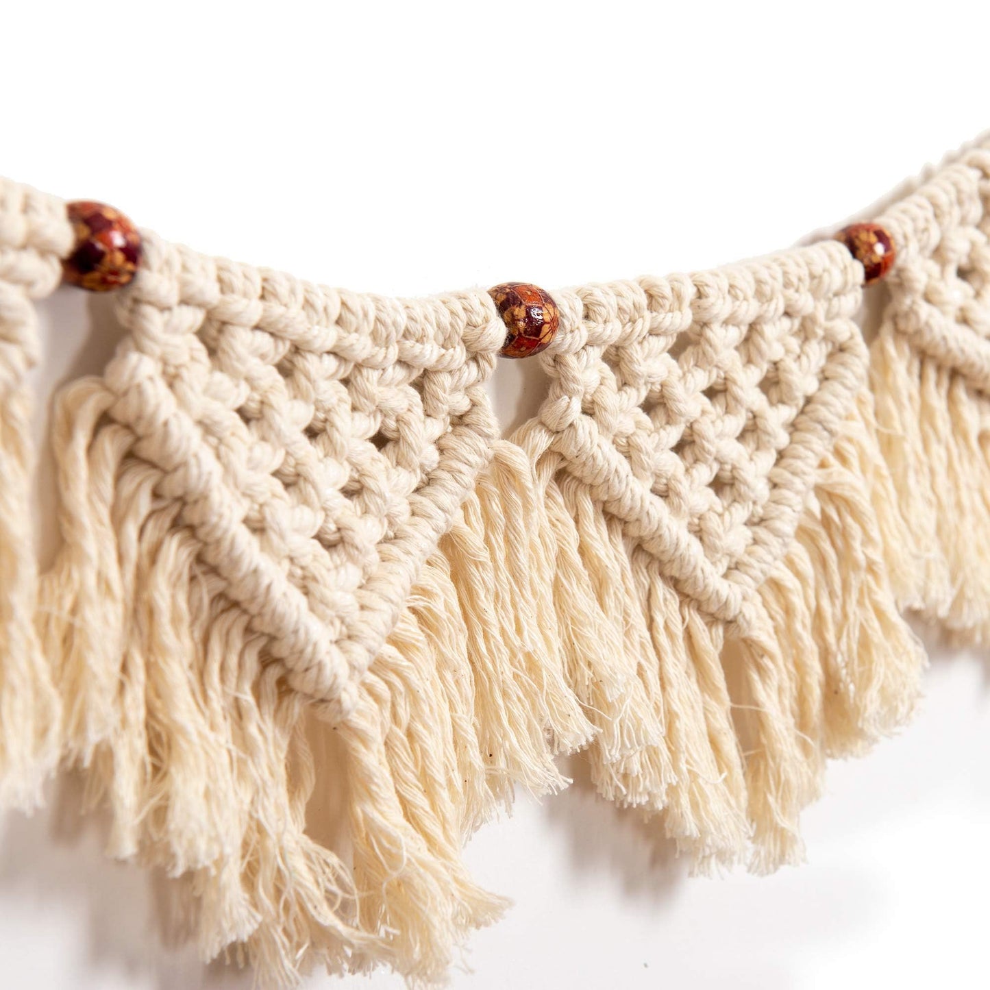 Eiyye Boho Tassel Garland Wall Hanging Handmade Cotton Bohemian Banner Home Decor for Bedroom Living Room Nursery, Party & Wedding Decoration(7-Flag)