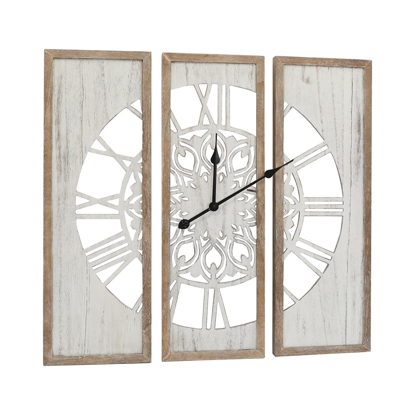 RiteSune Rustic Wooden Wall Clock, 30 inches, for Living Room, Bedroom, Dining Room, Kitchen, Entryway, Farmhouse
