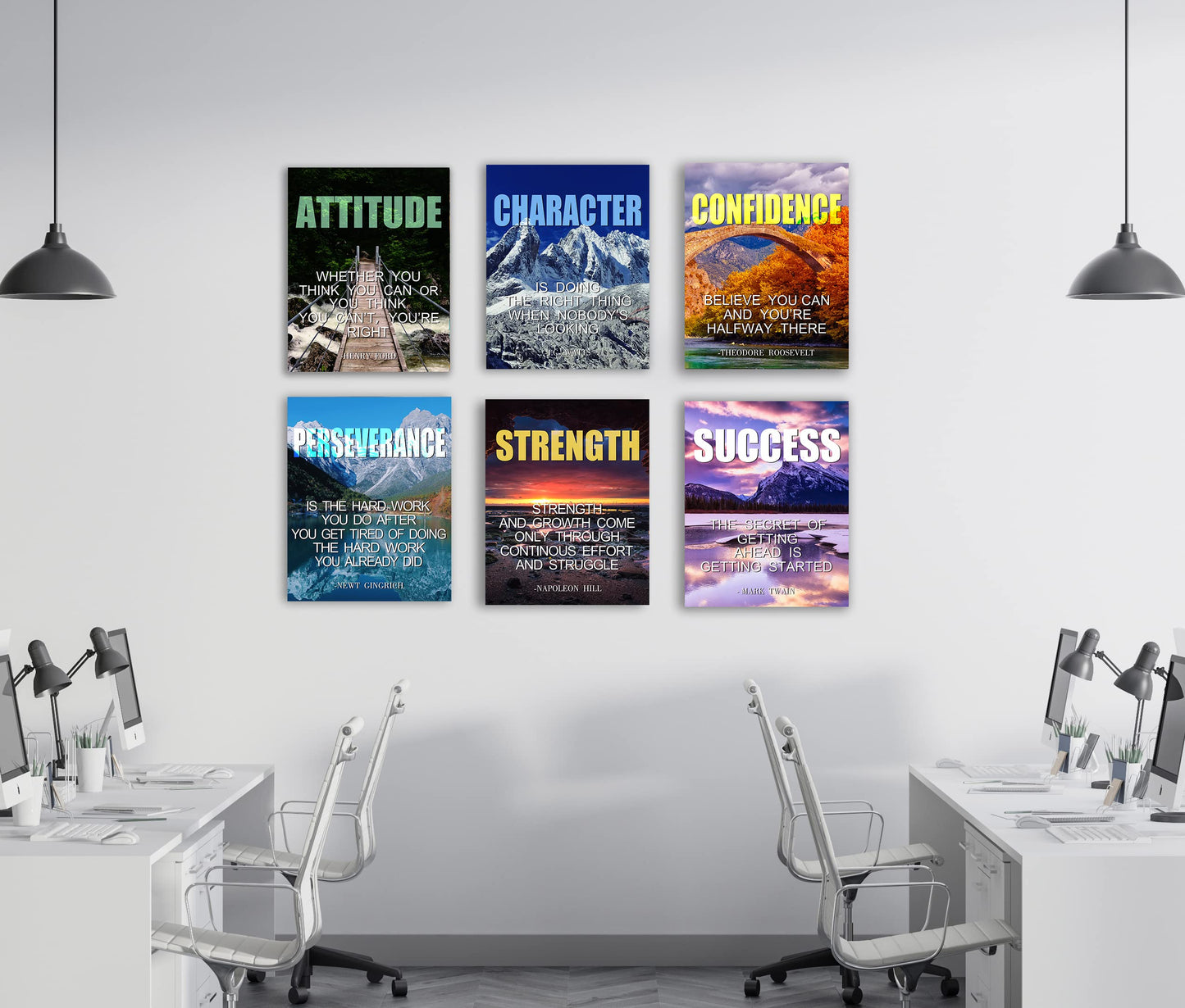 Landscape Canvas Wall Art,Motivational Wall Art Decoration Painting .Suitable forGym, Library, Office, Living Room and Home Deco,Tabletop/Hanging(29x38cm) Framed