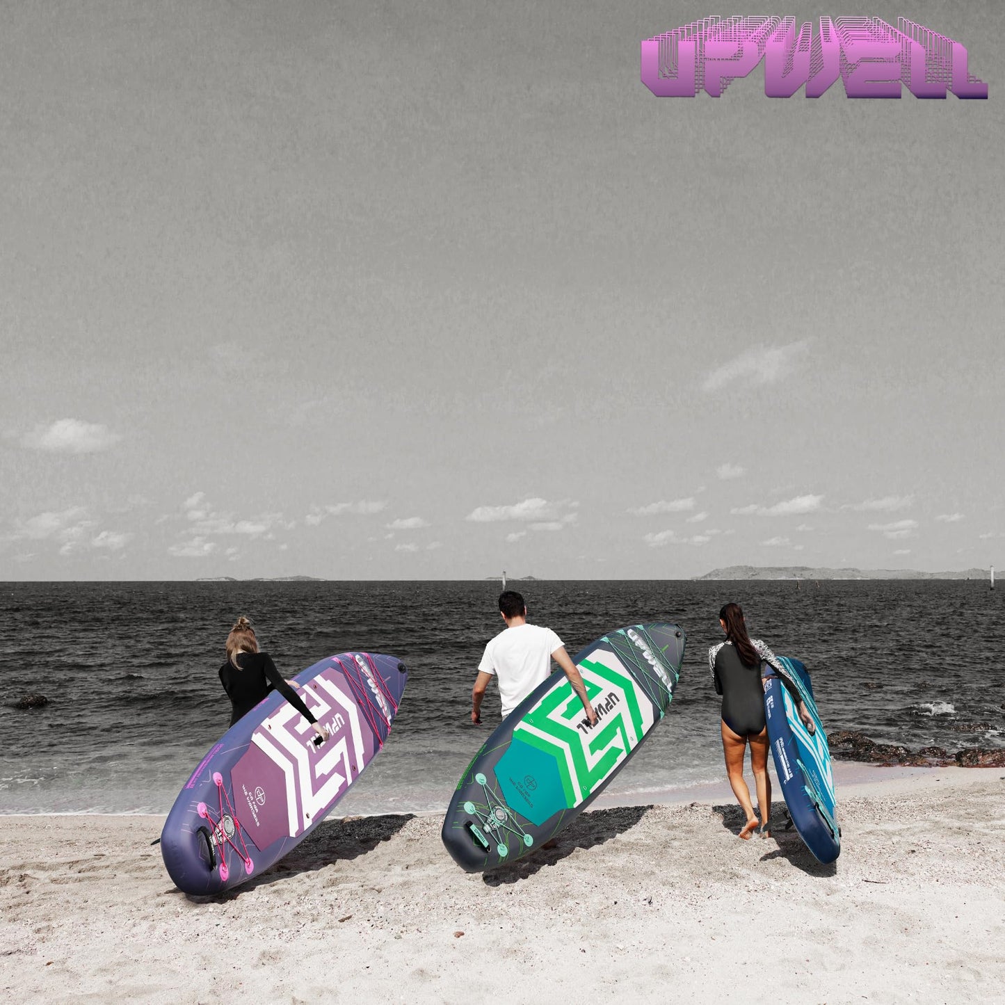 UPWELL 11'6"×35" Extra Wide Inflatable Paddle Board, Stand Up Paddle Board, Sup Paddle Boards for Adults, Chipmech Purple