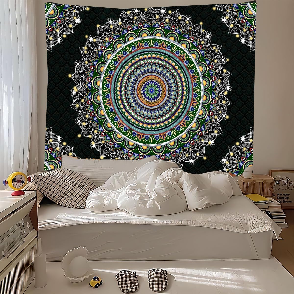 FENDROM Mandala Tapestry Wall Hanging Psychedelic Aesthetic Indian Hippie Wall Decor Bohemian Wall Art Boho Home Decoration for Bedroom Living Room Dorm