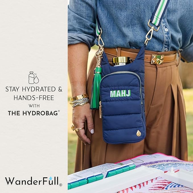 WanderFull® Original HydroBag® Collection, Water Bottle Holder w/Strap & Phone Pocket, Hands-Free Crossbody Water Bottle Bag