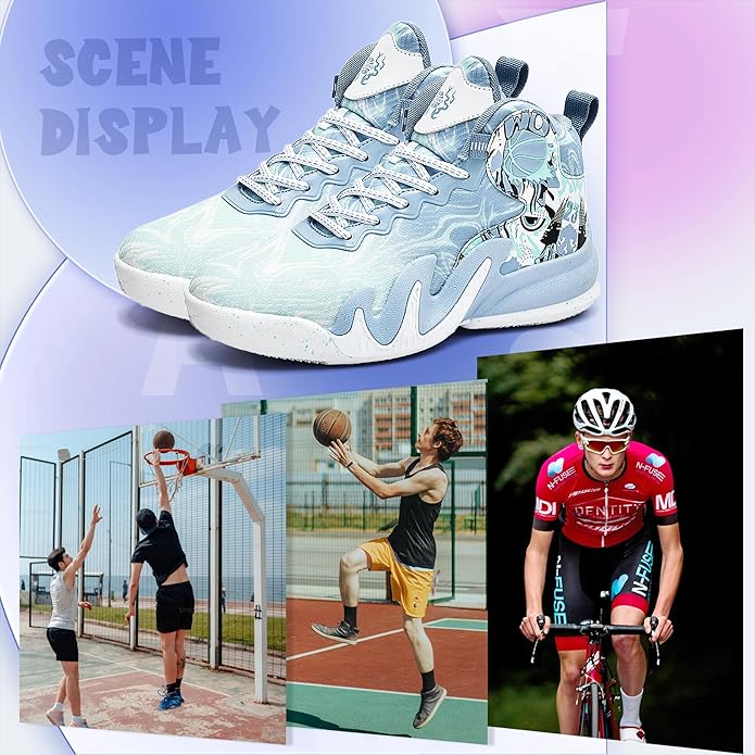 CJSPORX Women Men Basketball Shoes Breathable Men Non Slip Outdoor Fashion Unisex Sneakers