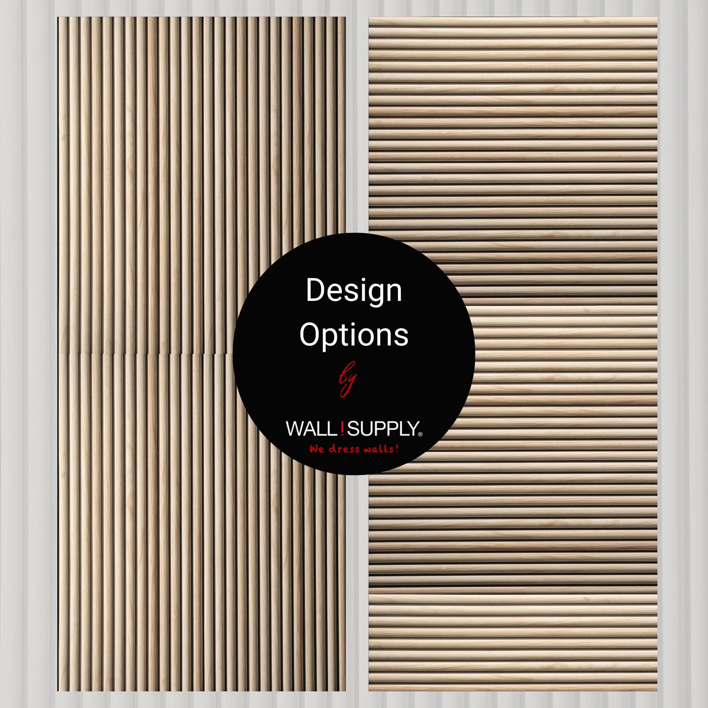 Wall!Supply Ultralight Linari Round Natural HD Printed Wall Panel - 3D EPS Foam Wall Panels - Easy DIY Installation - Natural Wood Look Finish - Set of 4 Panels (24.97 sq ft)
