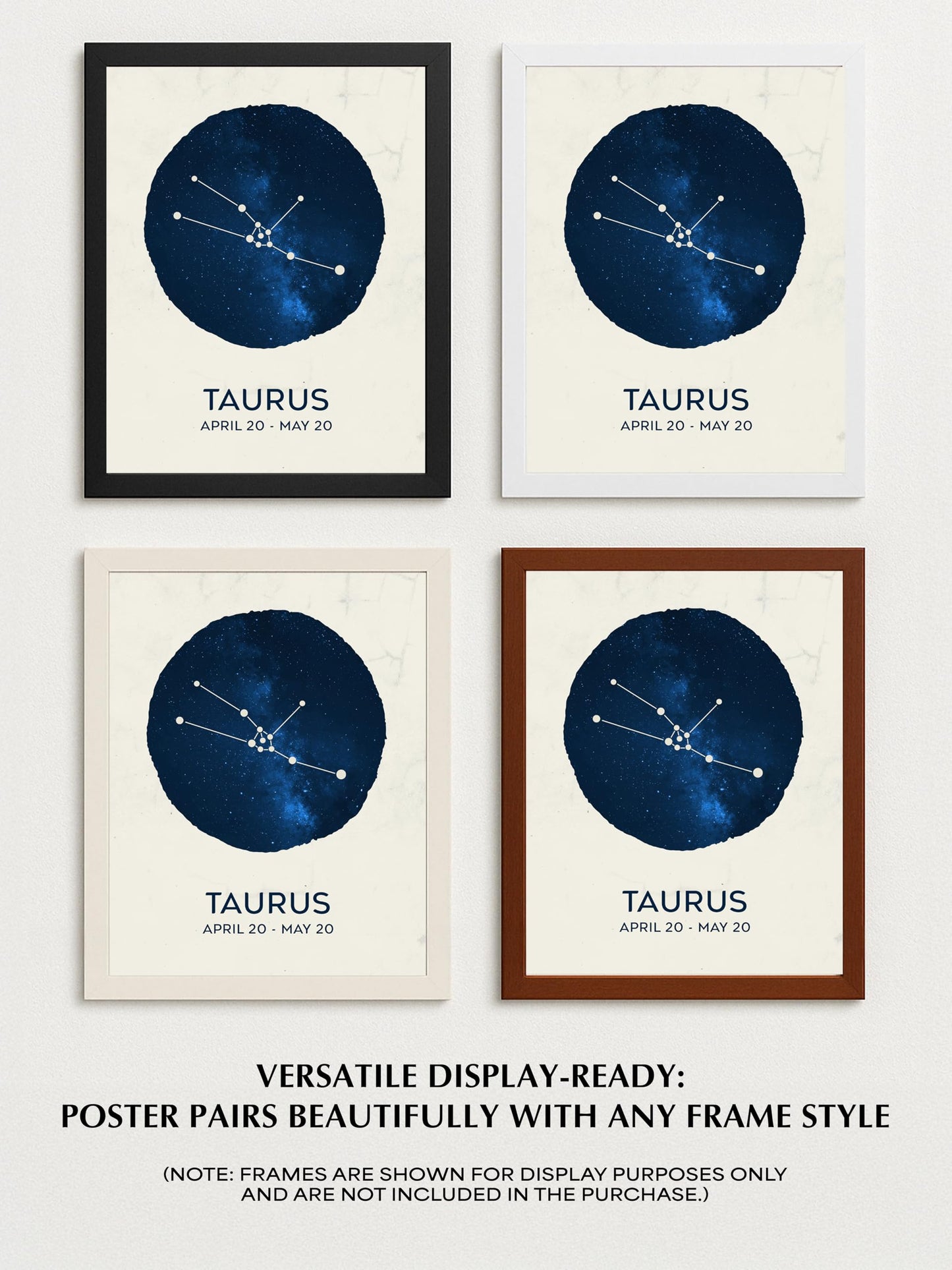 AMERICAN LUXURY GIFTS Taurus Constellation Art - Mystic Zodiac Wall Decor for Living Room, Bedroom, Office - 11x14 Unframed Print