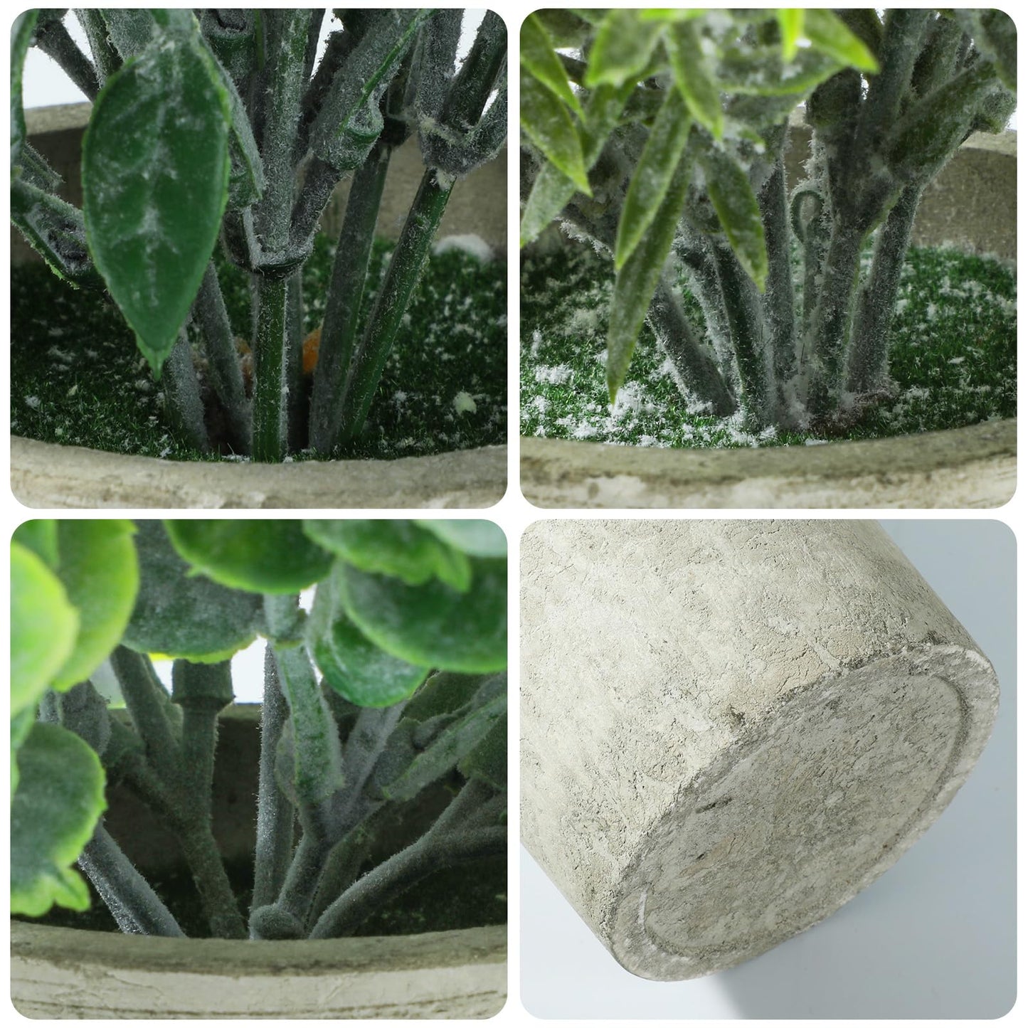 Meinature 3 Pack Life-Like Potted Fake Plant, Artificial Plants Indoor, Artificial Frost-Hung Green Plants,No Need for Maintenance,Suitable for Desktop or Shelf Decoration in Homes and Offices