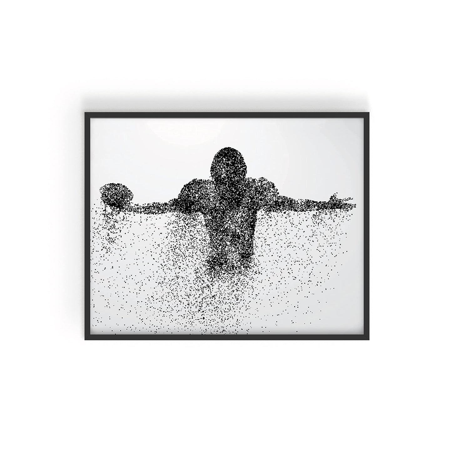 Football Wall Decor Art Prints - Particle Silhouette – (11x14) Inch Poster Photo - Man Cave, Bedroom Decor