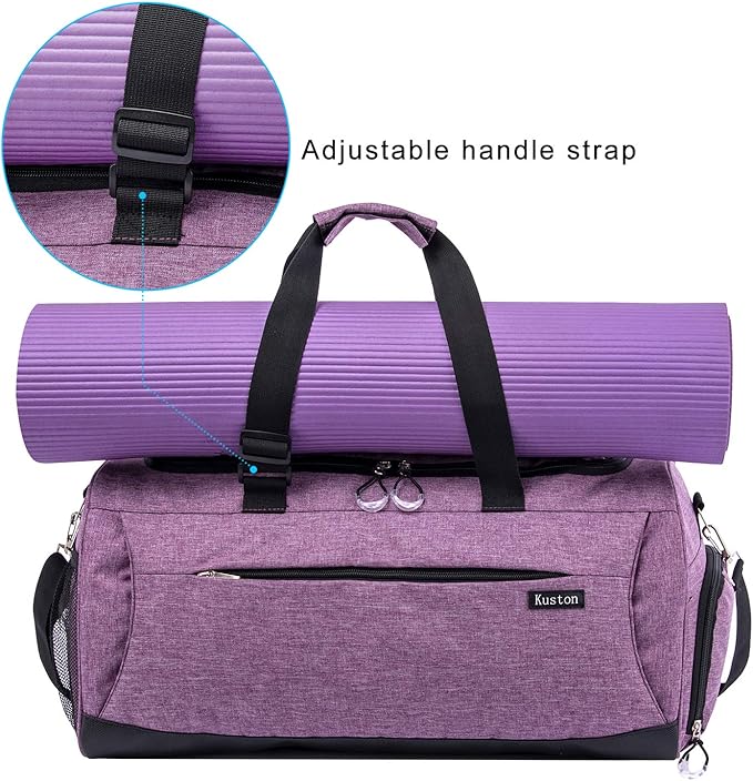 Kuston Sports Gym Bag with Shoes Compartment &Wet Pocket Gym Duffel Bag Overnight Bag for Men and Women