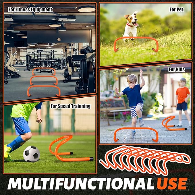 Wettarn 10 Pcs Speed Agility Training Hurdles Detachable Durable Hurdle Agility Plyometric and All Purpose Speed Training Equipment for Athletes Soccer Basketball