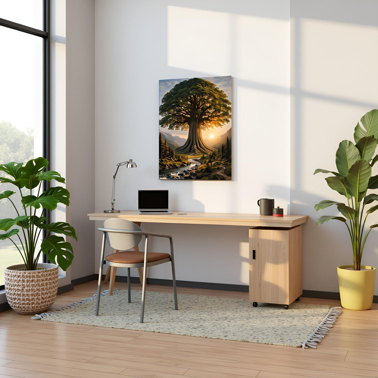 Large Canvas Wall Art Framed Tree Landscape Mountain Sunrise for Living Room Wall Decor Nature Canvas Prints Ready to Hang – Eternal Echelon (40" x 60")