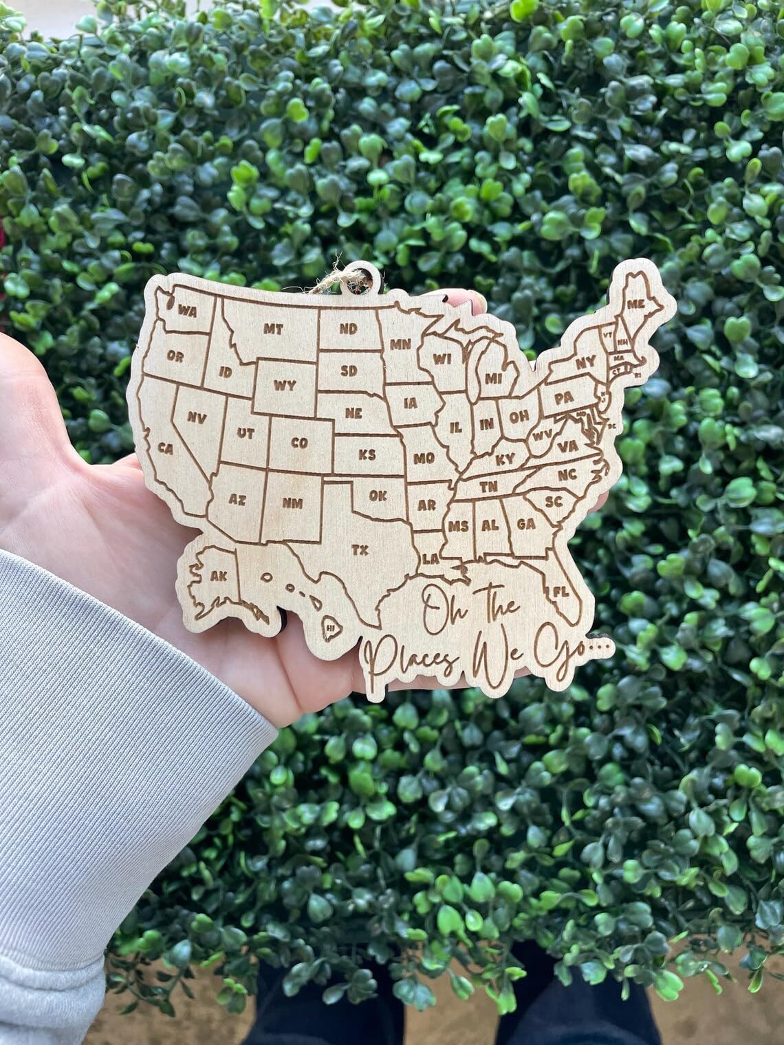 QPARTYFIRE Wooden Map of United States,Oh the Places We Go US Travel Check Off Map for Apartment Decor New Apartment Gift