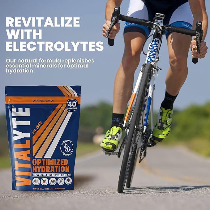 Vitalyte Electrolyte Powder Drink Mix, Isotonic Electrolyte Hydration Mix, Case Pack (6 Pack, Orange)