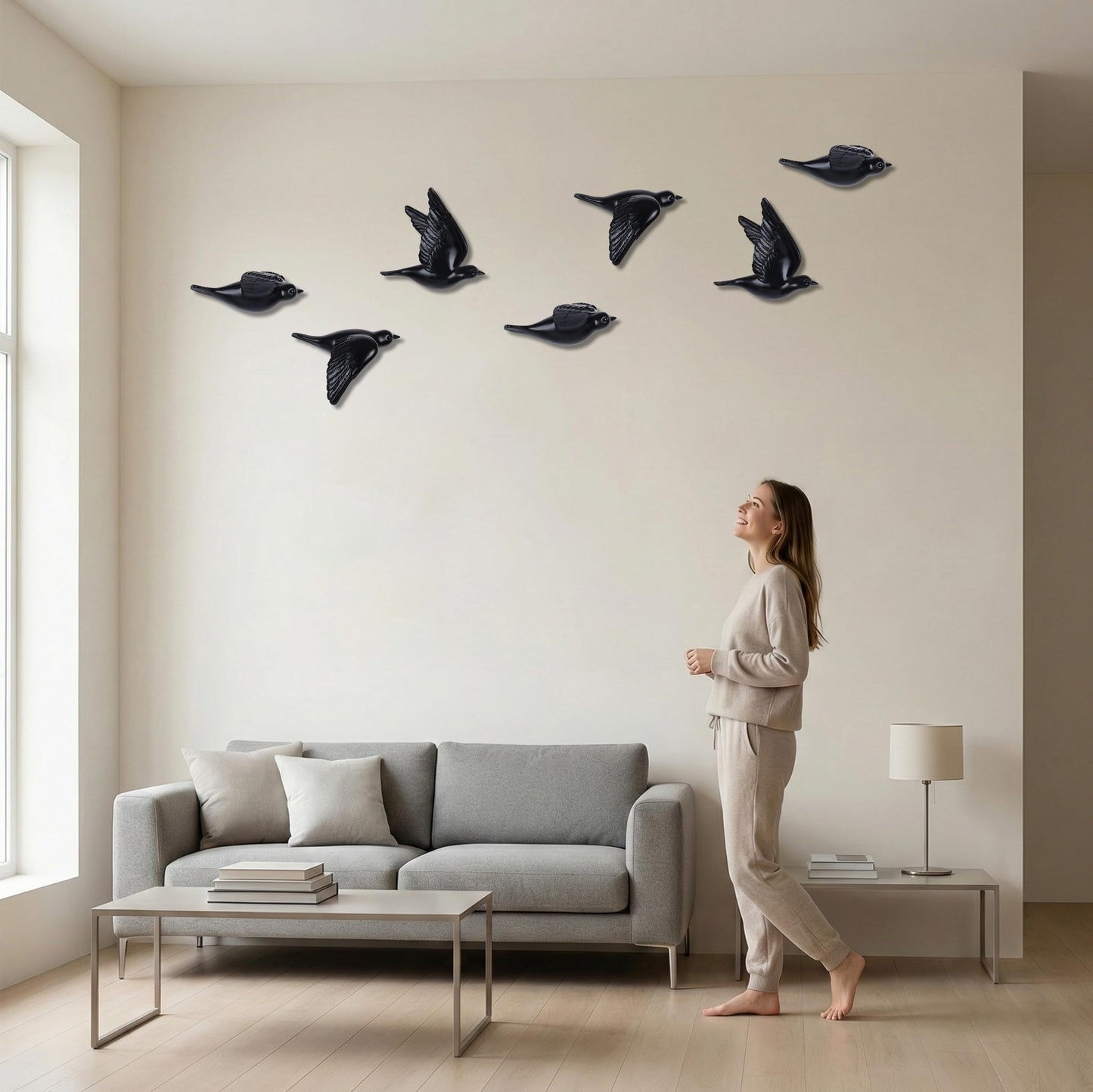 suruim Bird Wall Sculptures Set of 3-3D Wall Art Decor for Living Room, Home Decor Modern GoldEN Wall Decor & Bird Gallery Wall Art (Black)