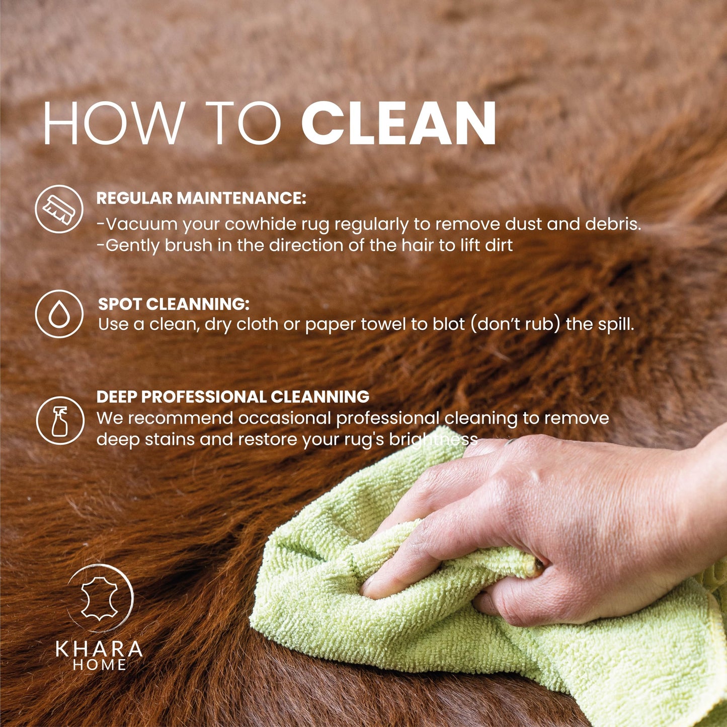 Khara Home Premium 100% Genuine Cowhide Rug Large 5x7 Ft Leather Area Rug for Living Room, Cozy, Unique, and Durable, Western Home Decor β from Argentina (Dark Brindle, 5 x 7)