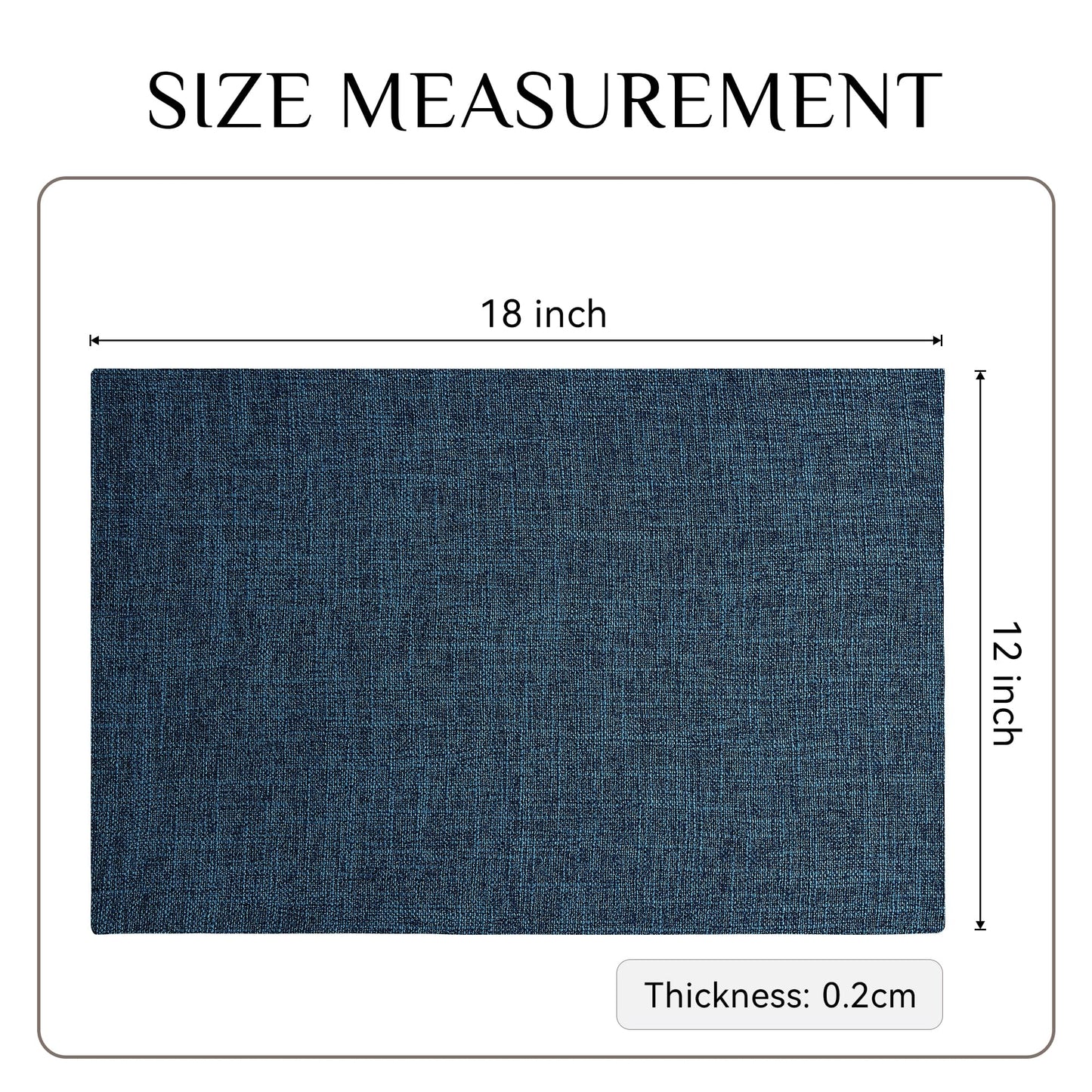 Softalker Faux Linen Placemats Set of 4-12 x 18 Inch, Heat Resistant Double Layered Durable Burlap Farmhouse Place Mats, Non-Slip Washable Rustic Table Mats for Dining, Kitchen, Party(Navy Blue