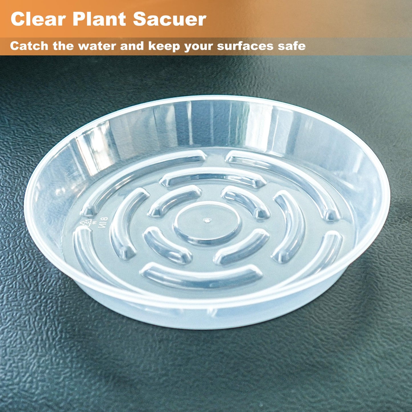 MSKIAUO 20 Packs Plant Saucer Pot Tray, 6 8 10 12 inch Clear Flower Planter Saucers and Drip Trays, Plastic Flower Planter Saucers for Indoors Outdoors, Heavy Durable Plant Plate Water Catcher