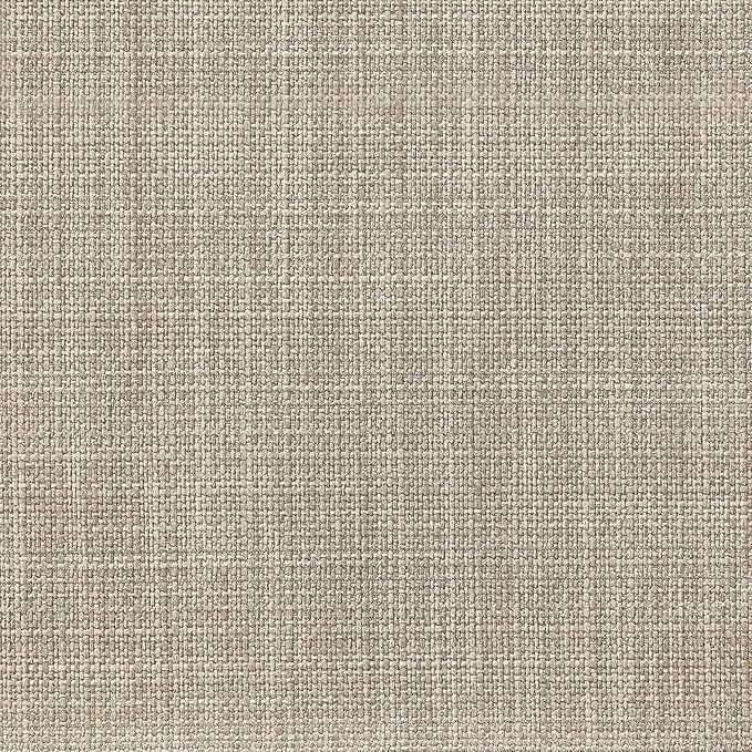 Amazon Basics Round Storage Ottoman Foot Rest, Button Tufted Upholstered Footstool with Storage, Sturdy Linen Fabric for Living Room and Bedroom, 20" x 17", Beige