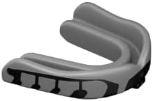 Velocity Champion Junior Mouthguard, 1 Pack, Black & Silver - for Ages 5 to 10 - Ideal for Lacrosse, Football, Hockey, Basketball, Soccer, Boxing, Martial Arts, Field Hockey, and More
