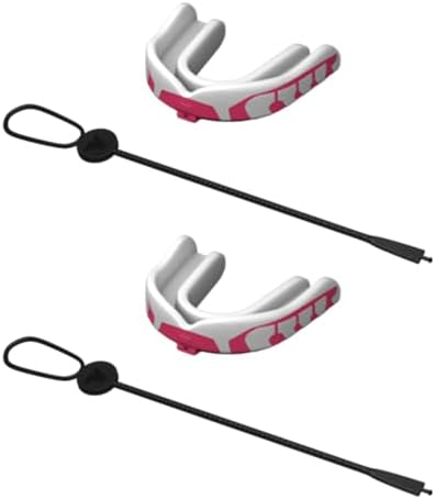 Velocity Champion Junior Mouthguard, 2 Pack, Pink & White - for Ages 5 to 10 - Ideal for Lacrosse, Football, Hockey, Basketball, Soccer, Boxing, Martial Arts, Field Hockey, and More